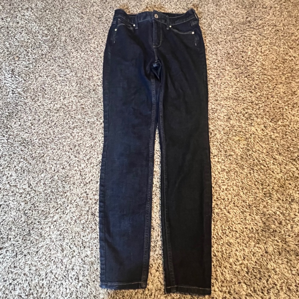 White‎ House Black Market High Rise Skinny Ankle Sculpt Jeans Dark Wash 0